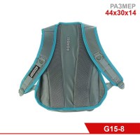 Рюкзак школьный, эргономичная спинка, для девочки, Across, серый/голубой, 44х30х14 см