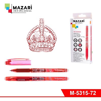 Ручка гелевая JUMBO со стираемыми чернилами VICTORIAN, КРАСНАЯ, пулевидный пиш.узел0,5 мм, корпус пл