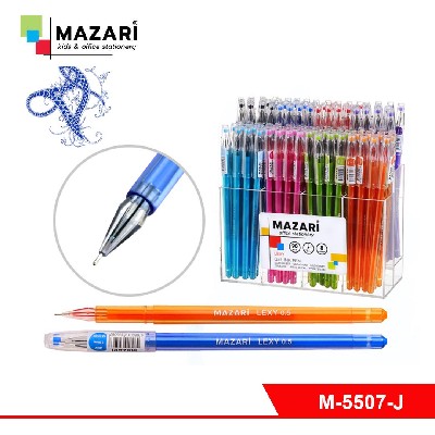 Ручка гелевая LEXY, ассорти 8 цв., игольчатый пишущий узел 0,5 мм, наконечник в форме кристалла