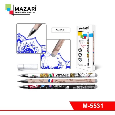 Ручка гелевая VOYAGE, СИНЯЯ, со стираемыми чернилами, игольчатый пишущий узел 0,5 мм