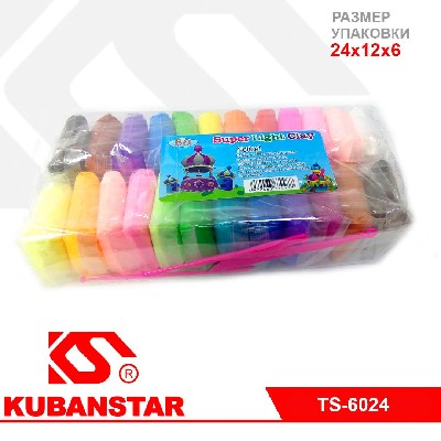 Пластилин суперлёгкий, 24 цвета, со стеками