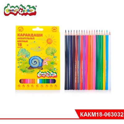 Набор акварел. каранд. Каляка-Маляка 18 цв. шестигранные 3+