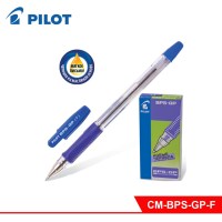 Ручка шариковая масляная с грипом PILOT BPS-GP, СИНЯЯ, корпус прозрач., 0,7мм, линия 0,32мм,