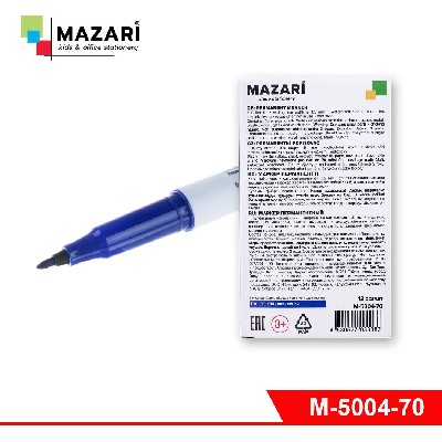 Маркер перманентный, BELAR, СИНИЙ, пулевидный наконечник, ширина линии письма 1.5мм, картонная упак