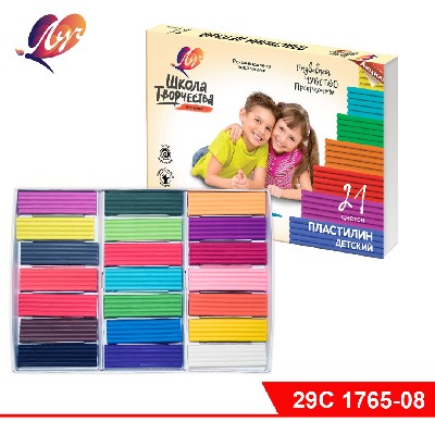 Пластилин "Школа творчества", 21 цвет
