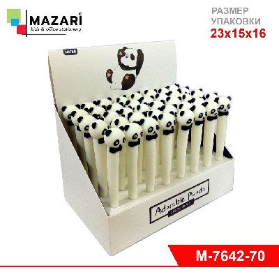 Ручка масляная ADORABLE PANDA, СИНЯЯ, пулевидный пиш.узел 0.7мм, цветной пластиковый корпус.