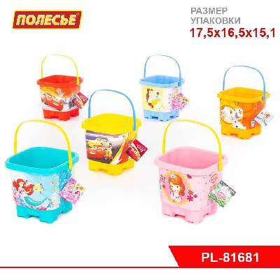 Ведро-замок большое с наклейкой Disney (микс)