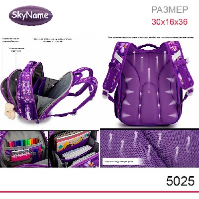 Ранец SkyName 5025 + брелок мишка