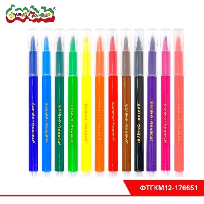 Фломастеры Каляка-Маляка ТРЕХГРАННЫЕ 12 цв. трехгран. корп. легкосмываемые блист. упак.