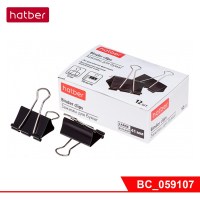 Зажимы для Бумаг Hatber 41 мм, черные, 12 шт., в картонной коробке