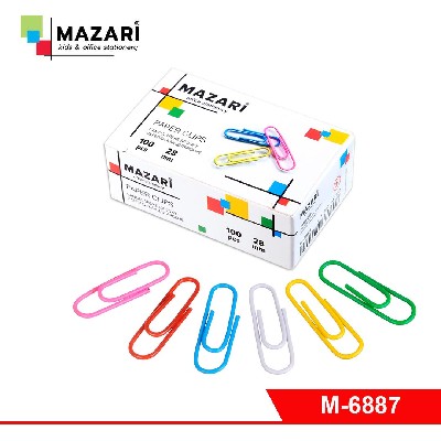 Скрепки канцелярские 28мм 100шт цветные картонная коробка