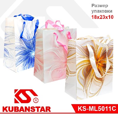 Пакет подарочный «Разводы», 18x23x10 см