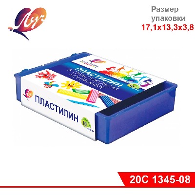 Пластилин «Классика», 10 цветов в пластиковом контейнере