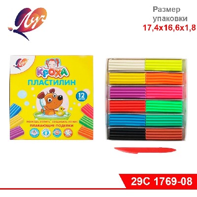 Пластилин плавающий 12 цв.