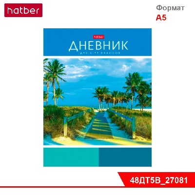Дневник для 5-11кл. 48л А5ф тв.переплет карты на форзацах Со справ.инф глянц. ламин.-Дорога к морю-
