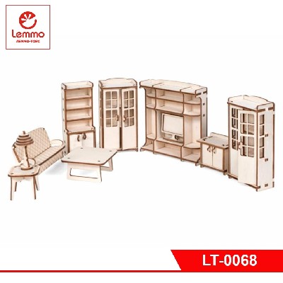 Конструктор из дерева Мебель для Гостиной Венеция, 76 деталей,