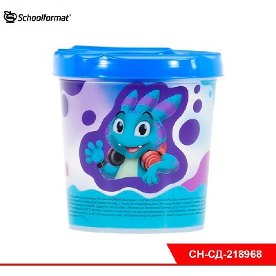 Стакан-непроливайка Schoolformat SMART DINO с крышкой 250 мл пластик голуб. с принтом 3+