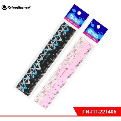 Линейка Schoolformat 15 см пластик с рисунком
