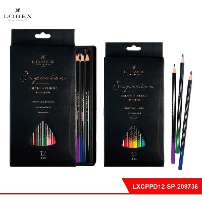 Набор цветн. каранд LOREX Superior 12 цв. дерев. трехгран. корп. карт. уп. принт на корпусе