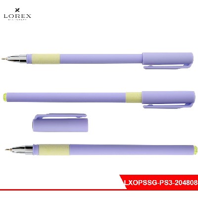 Ручка маслян. LOREX PASTEL Slim Soft Grip синий 0,5 мм ассорти кругл. корп. soft touch грип игольч.