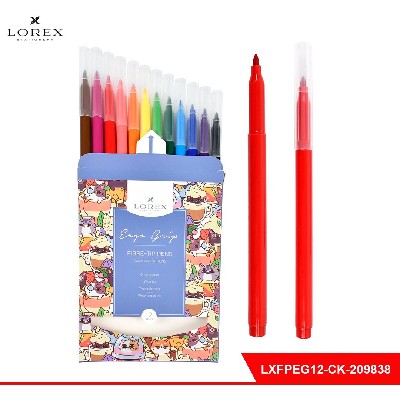 Фломастеры LOREX ERGO-GRIP COCKTAIL KITTENS классические 12 цв. кругл. корп. стандартные круглая
