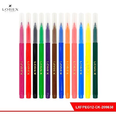 Фломастеры LOREX ERGO-GRIP COCKTAIL KITTENS классические 12 цв. кругл. корп. стандартные круглая