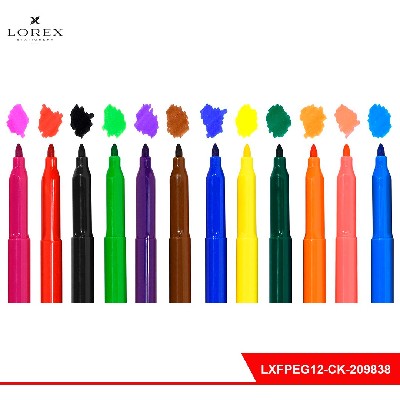 Фломастеры LOREX ERGO-GRIP COCKTAIL KITTENS классические 12 цв. кругл. корп. стандартные круглая