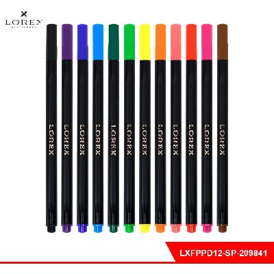 Фломастеры LOREX PRO-DRAW SUPERIOR классические 12 цв. кругл. корп. стандартные круглая карт. упак.