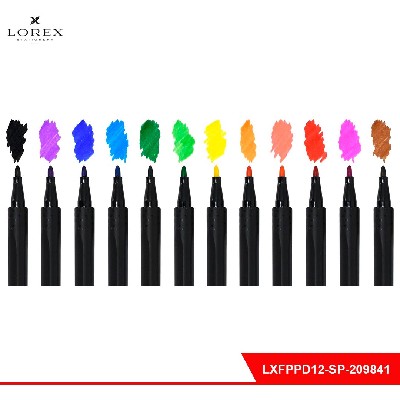 Фломастеры LOREX PRO-DRAW SUPERIOR классические 12 цв. кругл. корп. стандартные круглая карт. упак.
