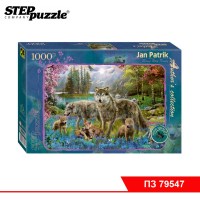 Мозаика "puzzle" 1000 "Семья волков весной" (Авторская коллекция)