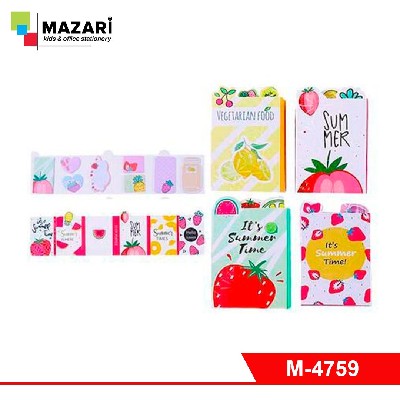 Набор блоков для записи с липким слоем SUMMERTIME 9,7х5,8 см (8 фигурных блоков  по 16 листов), ОПП-