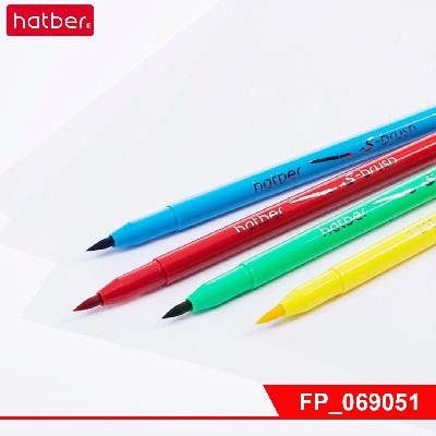 Фломастеры Hatber 12 цв. кистевидные S-Brush-АНИМЕ- в  ПВХ чехле с европодвесом