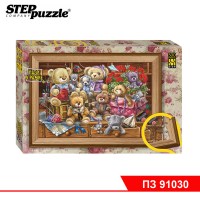 Мозаика "puzzle" 500+рамка "Семья мишек"