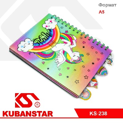 Блокнот на пружине "Единорожка" А5
