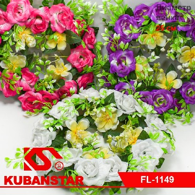 Венок из цветов Розы с Франжипани 25 см.