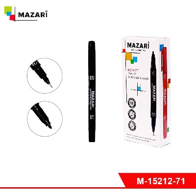 Маркер перманентный двусторонний EXPERT, ЧЁРНЫЙ, пулевидный наконечник/линер