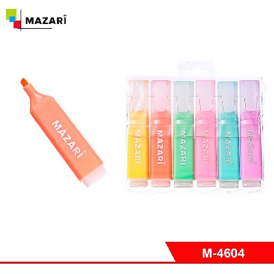 Набор текстовыделителей PASTEL MACAROON, 6 цветов (жёлтый, зелёный, оранжевый, розовый, голубой, фио