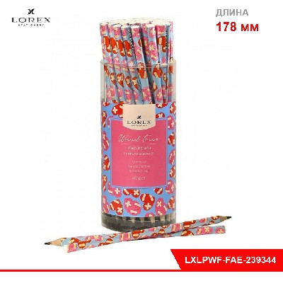 Карандаш чернографит. пластик LOREX FOREVER AND EVER НВ заточенный трехгранный тубус принт на корпус
