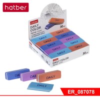 Ластик из термопластичной резины Hatber Daily Color прямоугольный 50х19х8мм комбинированный Ассорти