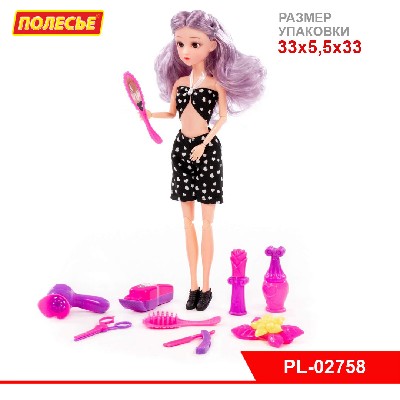 Кукла "Ксюша" (30 см) у стилиста + аксессуары (9 элементов) (в коробке №4)