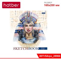 Тетрадь SketchBook 80л А5ф 165х200мм 100г/кв.м без линовки Soft-touch на гребне -Египетская царица-