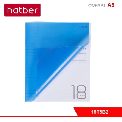 Тетрадь 18л А5ф ЛИНИЯ 60-65г/кв.м Пластиковая обложка на скобе Синяя