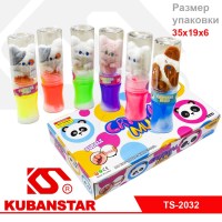 Слайм с игрушкой-брошкой 6 цв.