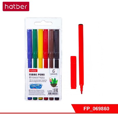 Фломастеры Hatber 6 цв.  COLOR TOUR в блистере с европодвесом