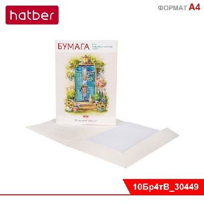 Набор бумаги для рисования и художественных работ 10л А4ф 120г/кв.м в папке тиснение-Дачные истории-