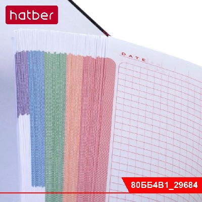 Бизнес-блокнот 80л А4ф 210х290мм 5-цв. блок клетка тв.переплет глянц. ламин.-В мире грез-