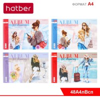 АЛЬБОМ для рисования 48л А4ф перфор. на отрыв на спирали 4 диз.в блоке мат.ламин. серия -Happy time-