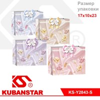 Пакет подарочный "Нежные цветы" 17*10*23 цвета в ассортименте