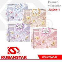 Пакет подарочный "Нежные цветы" 32*26*11 цвета в ассортименте