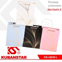 Пакет подарочный "Узоры" 30*12*41,5 цвета в ассортименте